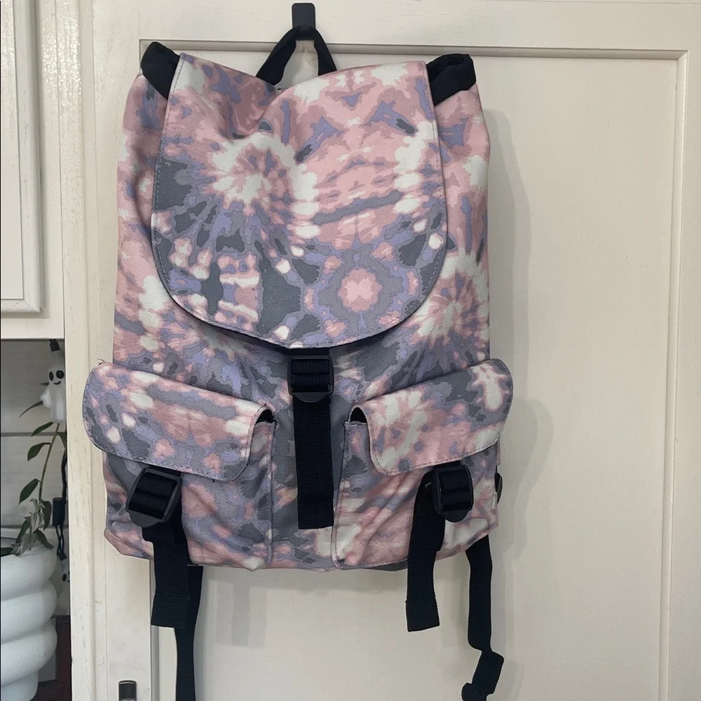 Lavender and‎ Gray Tie-Dye Rucksack Backpack